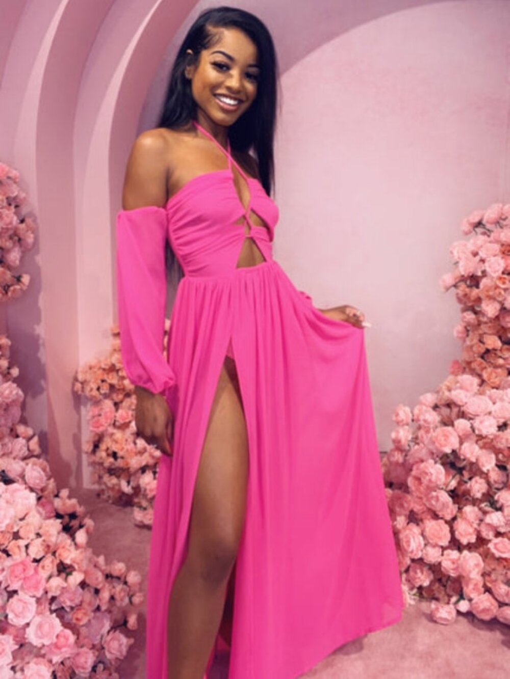 Pink Chiffon Maxi